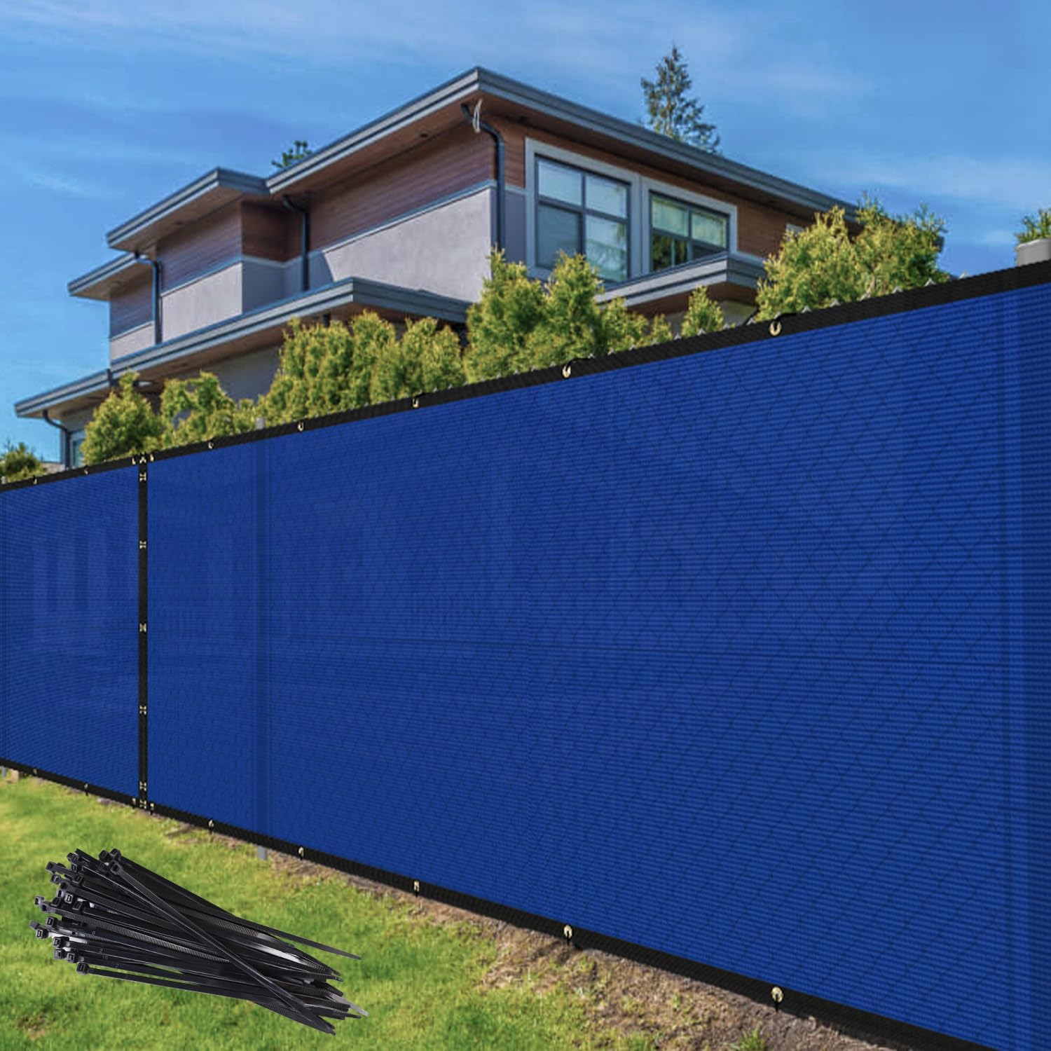 Blue Privacy Fence Screen 6'x100' - Heavy Duty