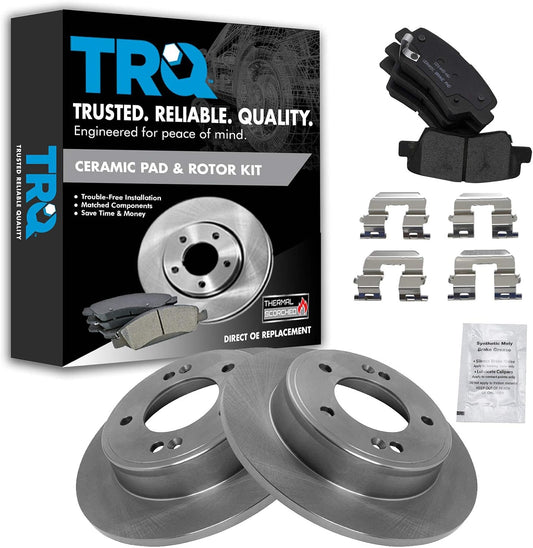 TRQ Rear Brake Pad & Rotor Kit for Hyundai Elantra GT & Veloster