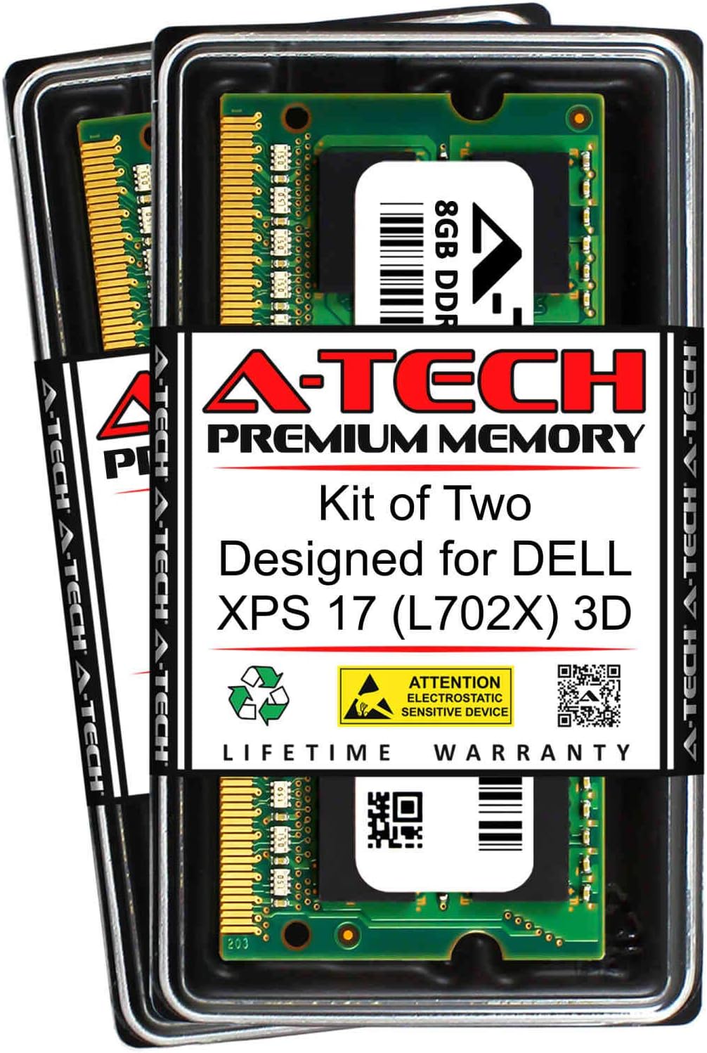 16GB DDR3 1333MHz RAM Upgrade Kit for DELL XPS 17 (L702X)