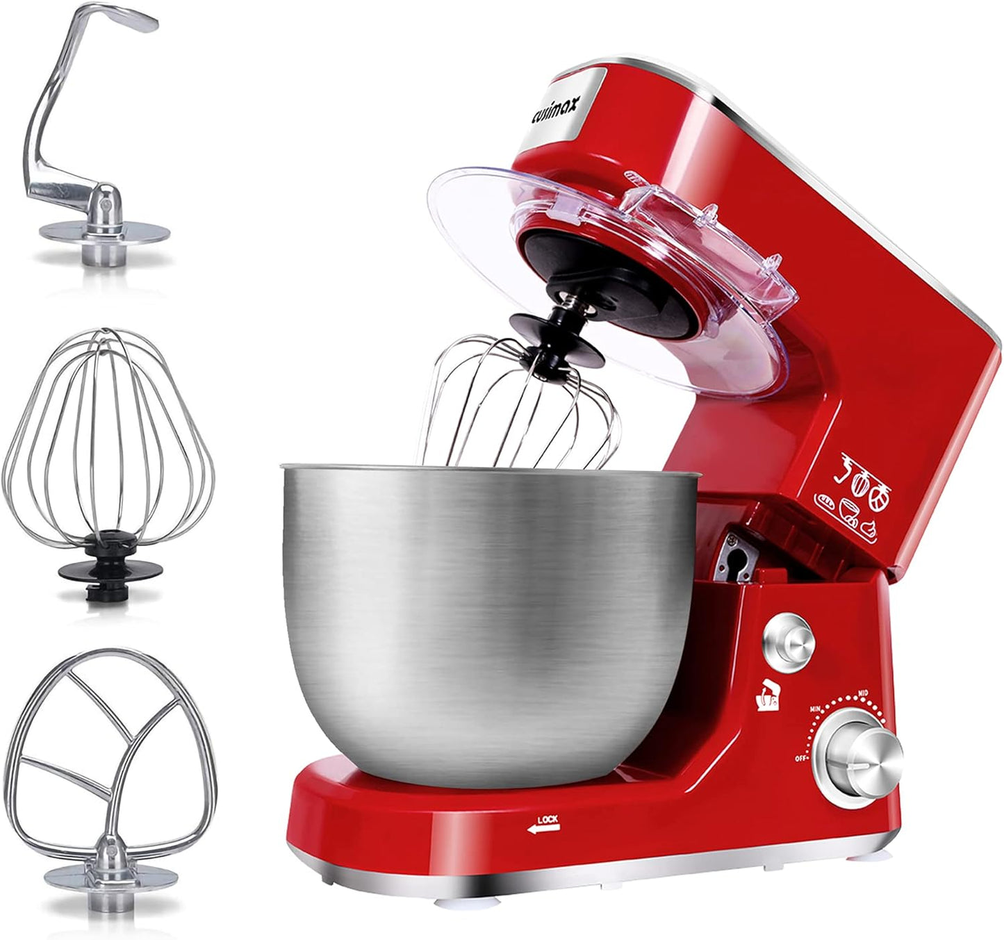 CUSIMAX Stand Mixer with 5-QT Bowl for Effortless Baking