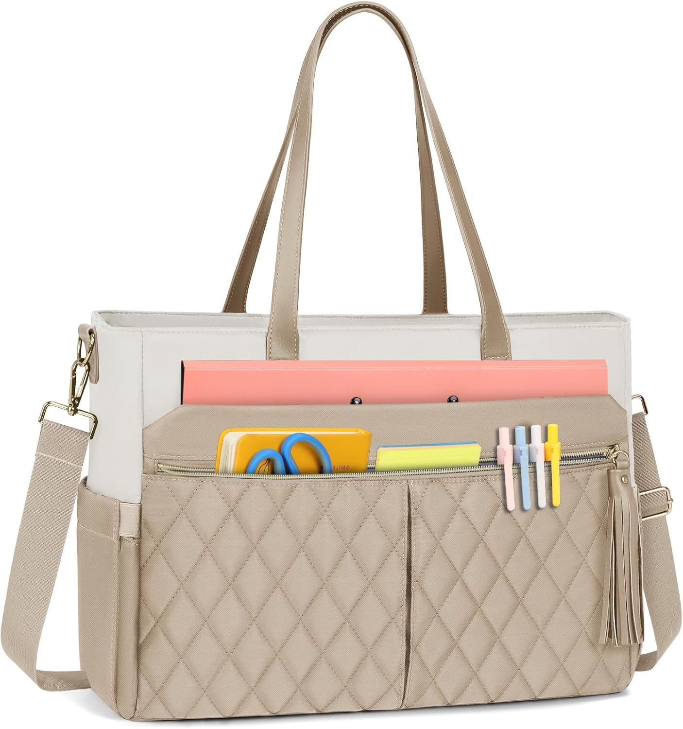 RAINSMORE Laptop Bag for Women 15.6Inch Stylish Tote Bag