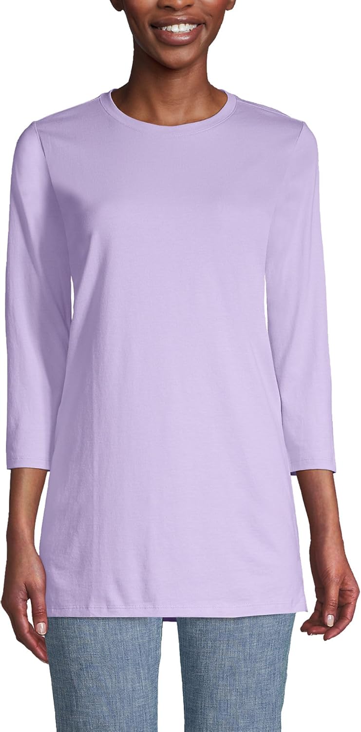 Lands' End Women's Supima Cotton Crewneck Tunic for Comfort