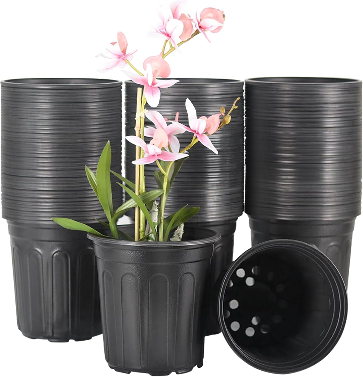 100-Pack 1 Gallon Flexible Flower Plant Nursery Pots for Gardening