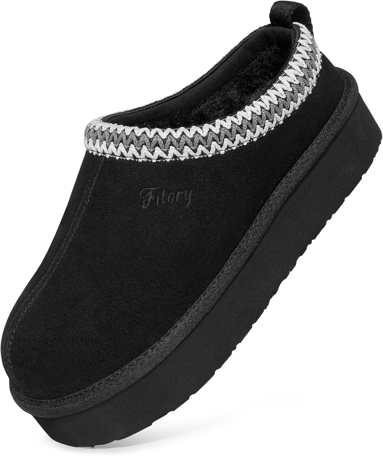 FITORY Women's Suede Slipper: Cozy Flat Short Mini Boots
