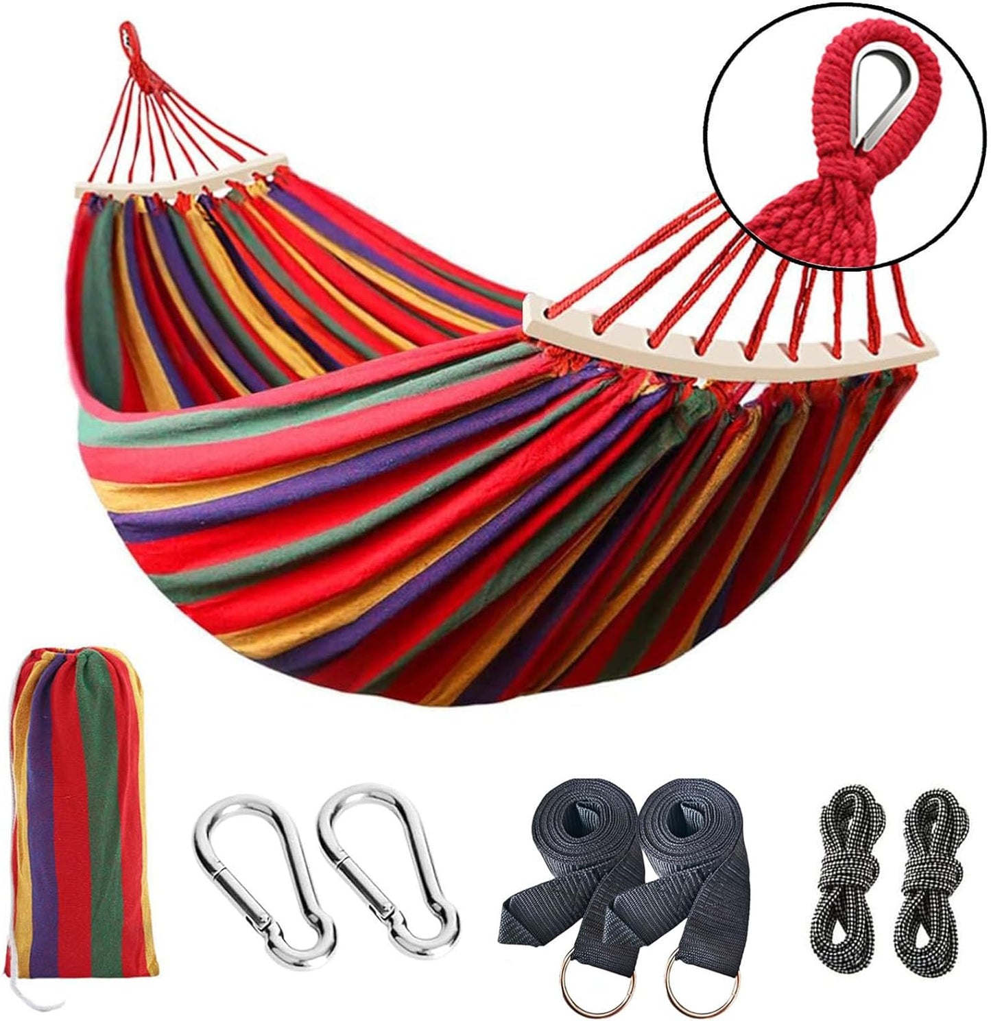 Camping Hammock 770lb Capacity with Anti-Roll Design for Comfort