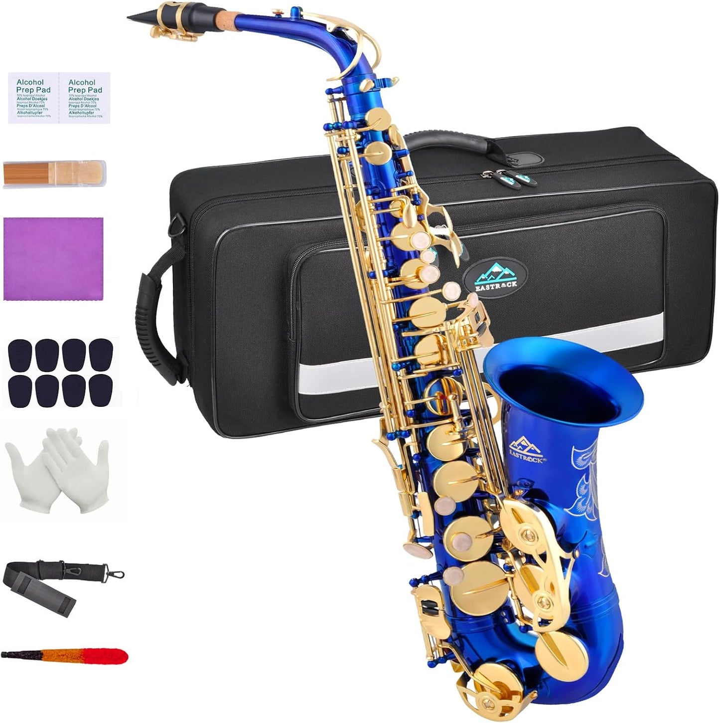 EASTROCK Dark Blue Alto Saxophone Full Kit for Beginners