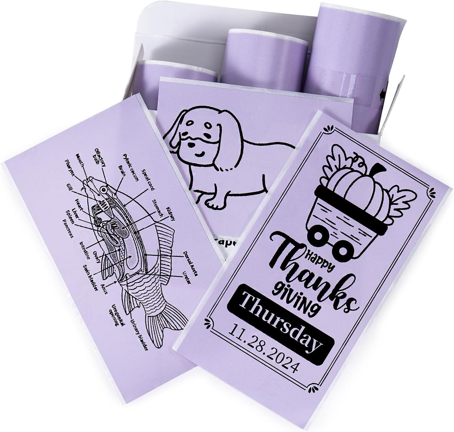 Long-lasting Purple Mini Printer Sticker Paper - Journal Photo Study Notes
