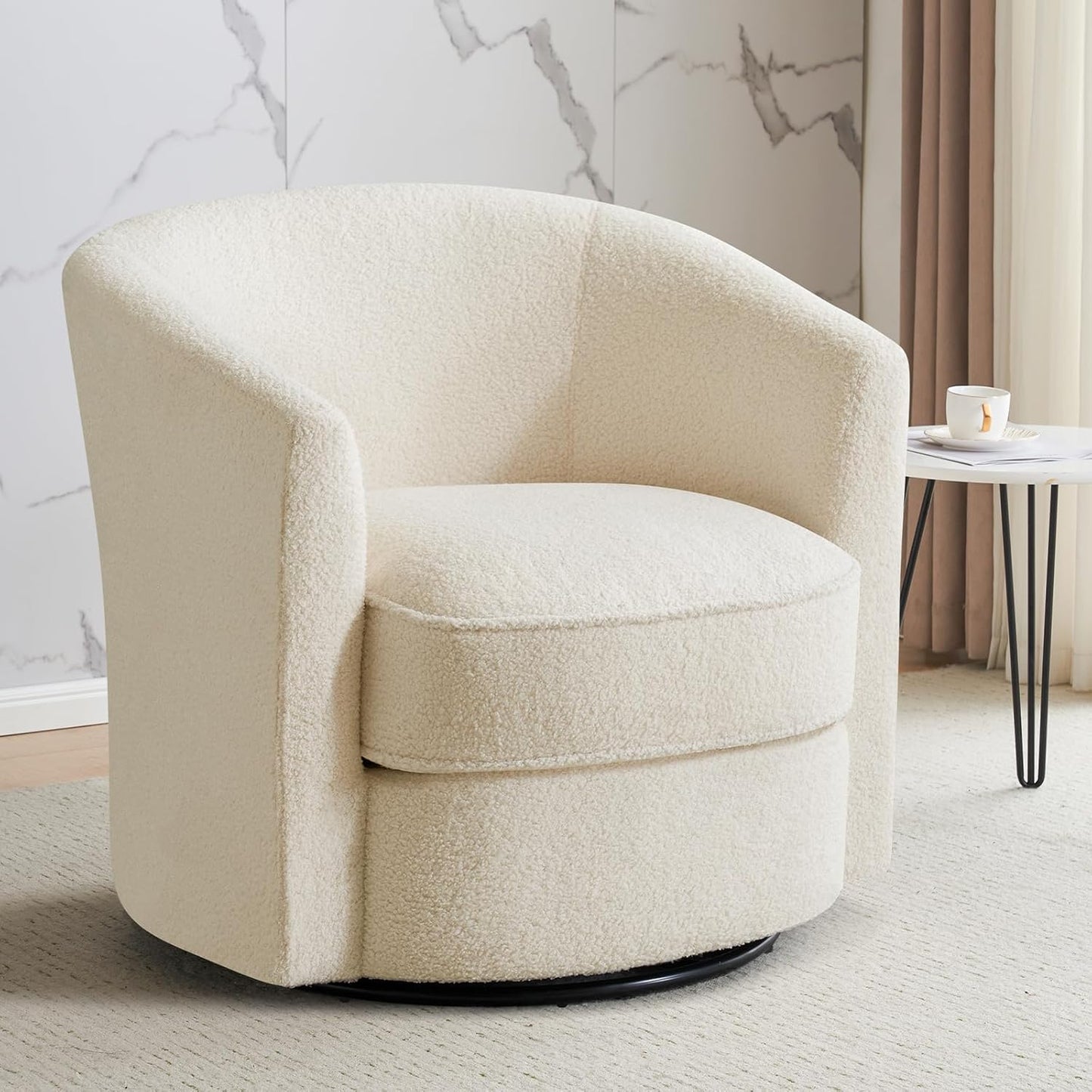 Swivel Sherpa Accent Chair - Cozy & Stylish