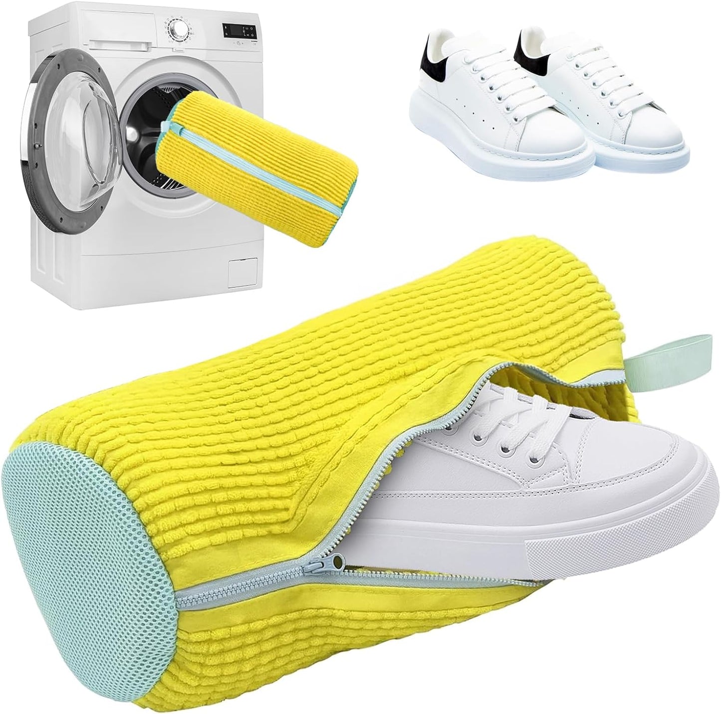 Deep Clean Yellow Shoe Bag - Machine Safe, Reusable