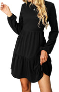 CUPSHE Women's Mini Fall Knit Dress - Flowy Tiered Ruffled Mini