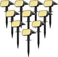 Solar Spot Lights Outdoor 10 Pack 65 LED - Bright Warm White