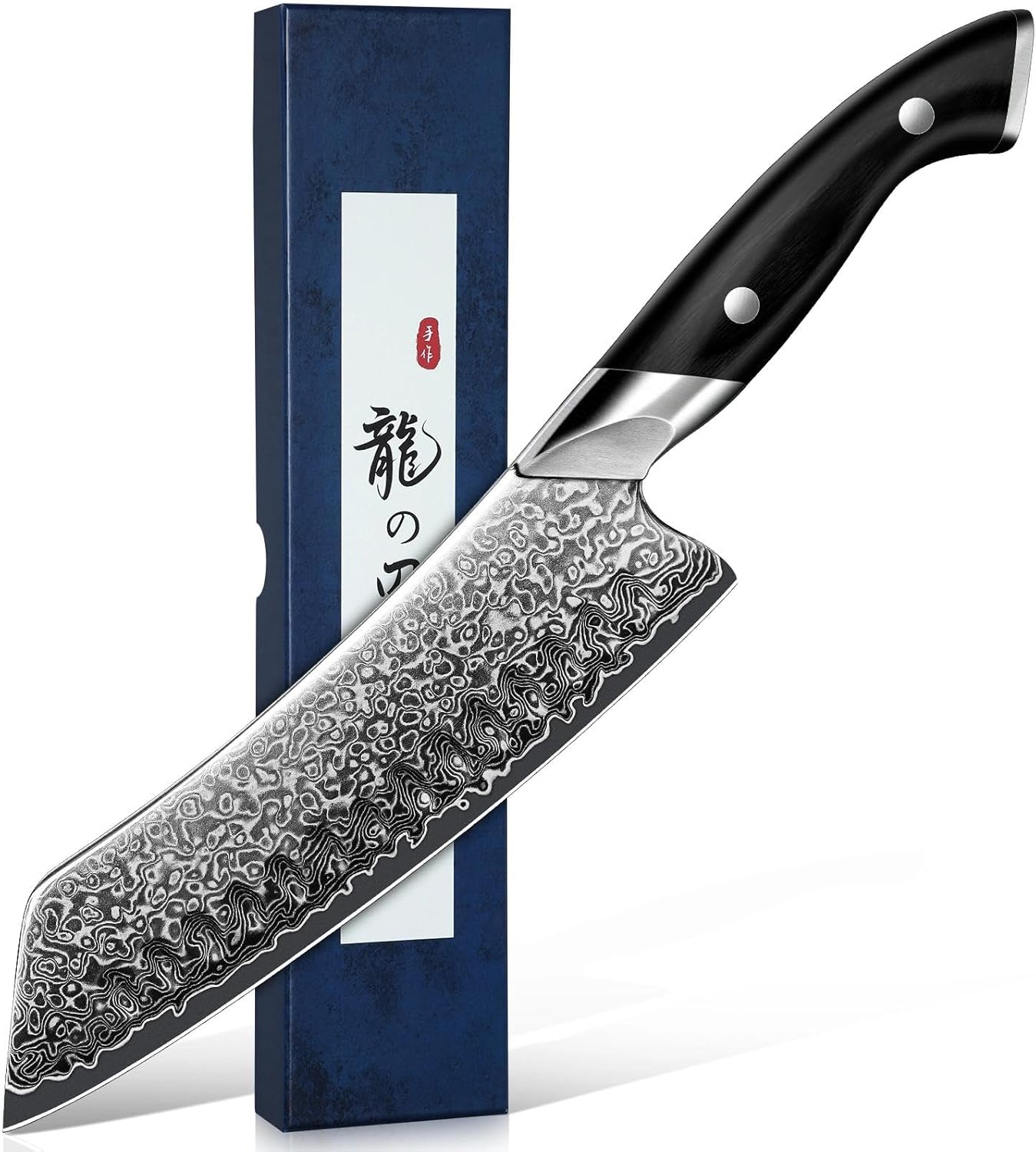 DRAGON RIOT Japanese Chef Knife - Ultra Sharp Damascus Santoku
