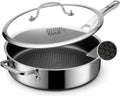 Frying Pans Nonstick with Lid 12 in Deep Saute Pan - Versatile
