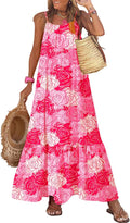Women Summer Spaghetti Strap Smocked Ruffle Boho Maxi Dress