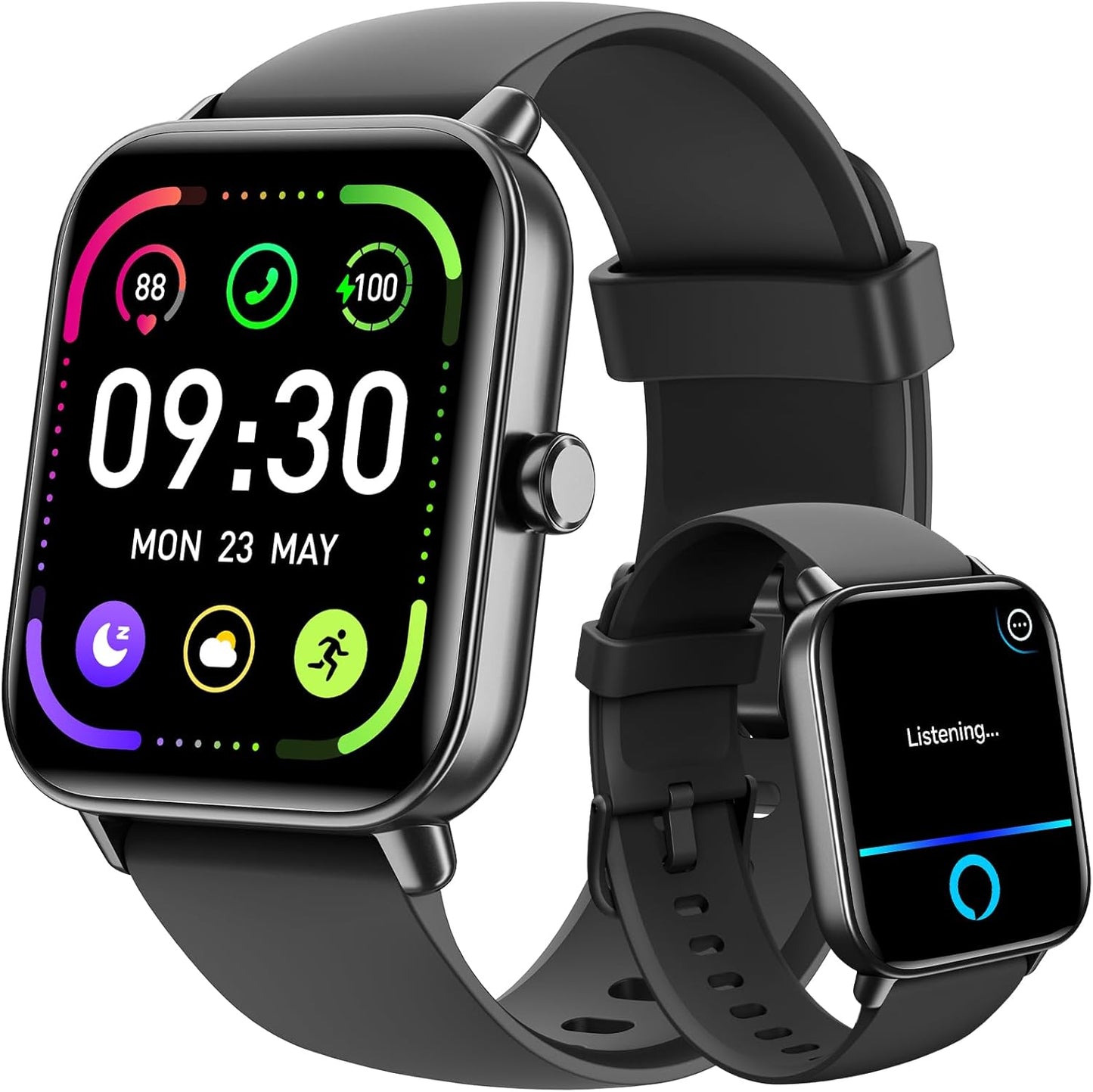 Tensky Smart Watch: Alexa Integrated, IP68 Waterproof, 100 Sport Modes