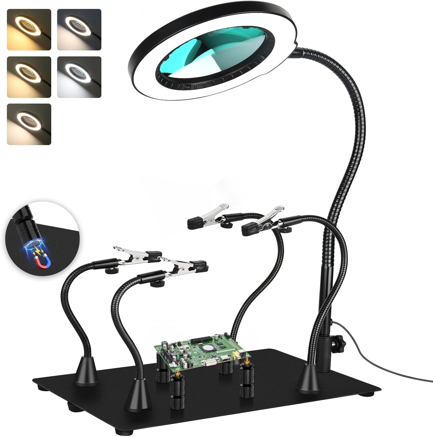 Drdefi Magnetic Helping Hands Soldering Station with 10X Magnifier