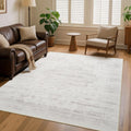 5x7 Vintage Area Rug Light Taupe - Machine Washable Low Pile
