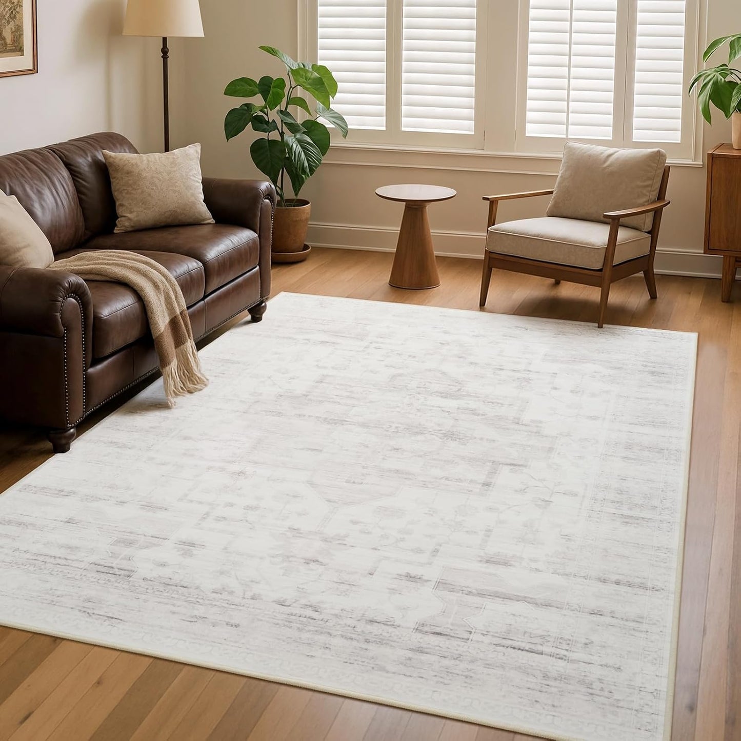 5x7 Vintage Area Rug for Bedroom Living Room, Machine Washable