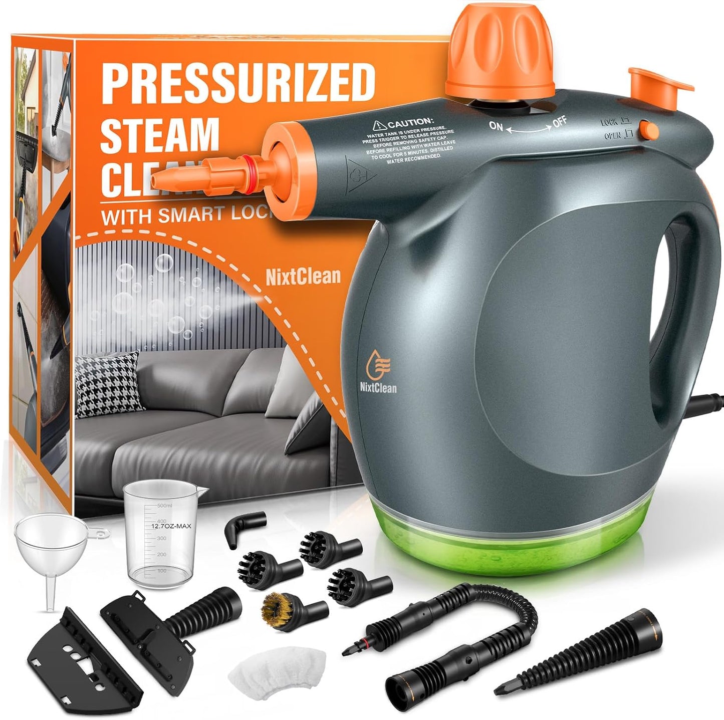 Powerful 1250W Handheld Steam Cleaner - NixtClean