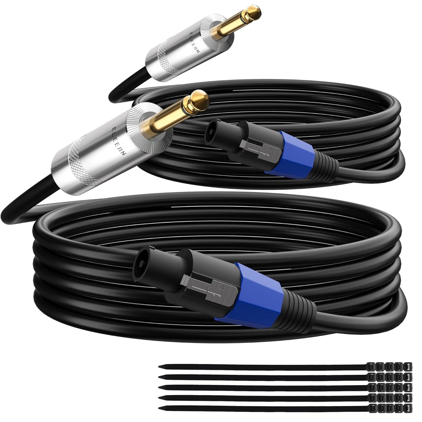 Elecan Premium Speakon to 6.35MM Speaker Cable for DJs