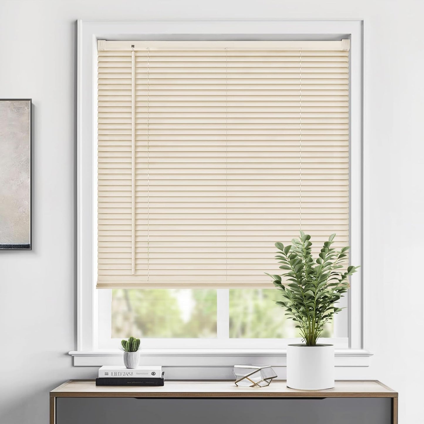 LazBlinds Cordless 1in Vinyl Mini Blinds for Indoor Windows