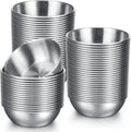 Tanlade 50 Pcs Metal Sauce Bowls 3.2 in Stainless Steel - Bulk Prep