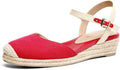 Womens Closed Toe Espadrille Wedge Sandals - Comfortable Lift