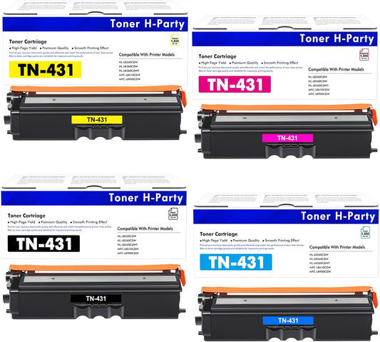 TN-431 Toner Cartridge Set for Brother Printers - 4 Pack