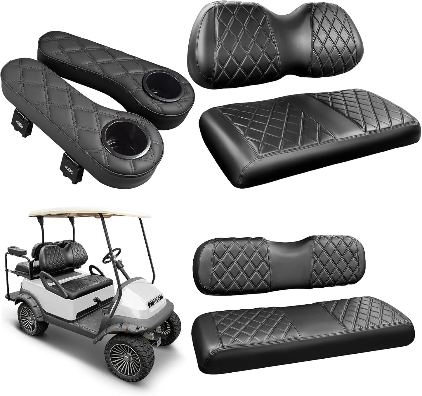 NOKINS Golf Cart Seat Covers for Club Car Precedent with Armrests