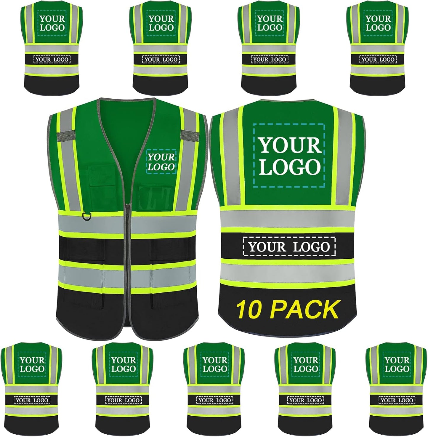 Custom Logo Safety Vest Class 2 High Visibility Reflective Gear