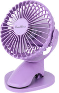 Portable Clip Fan Battery Operated 3 Speeds USB Rechargeable - Quiet