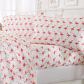 Great Bay Home Twin Coastal Microfiber Sheet Set - Ultra-Soft Flamingo