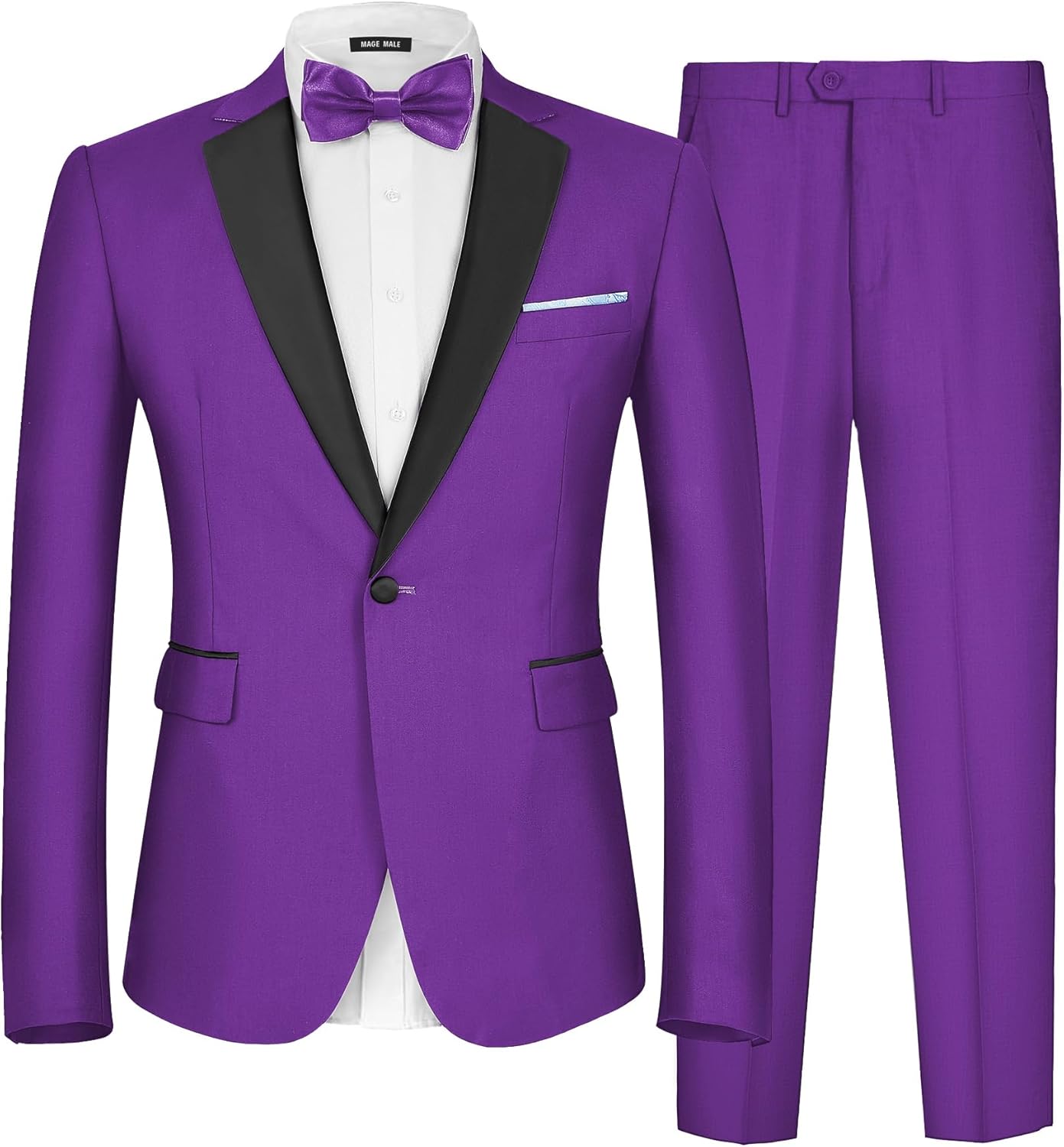 MAGE MALE Men's 2 Piece Suit Slim Fit Tuxedo for All Occasions