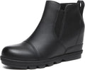 Athlefit Women's Wedge Ankle Boots Comfortable Slip On Wedge Booties 2