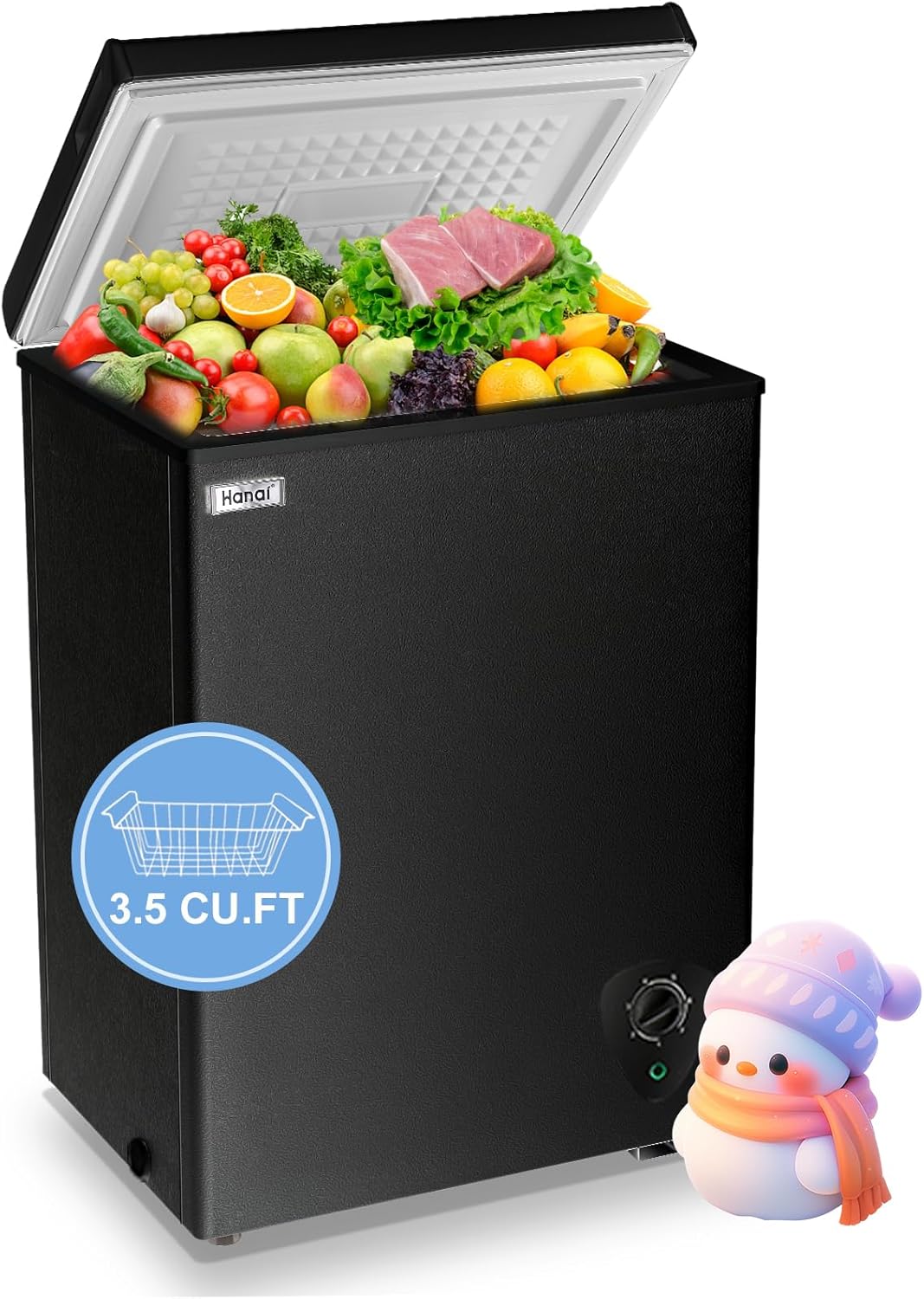 Compact 3.5 Cu.Ft Chest Freezer for Energy Saving Storage