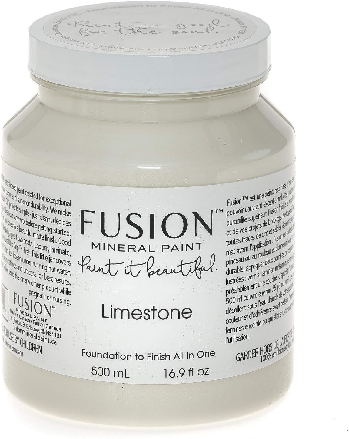 Fusion Mineral Paint 500 ml Limestone - All In One Easy Application