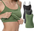 Vislivin Womens Cotton Camisole Adjustable Strap Tank Tops with Shelf