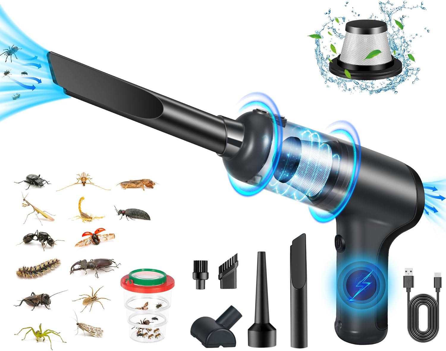 2025 Bug Vacuum & Handheld Vacuum Cordless for Insect Catching
