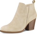 Women's Ankle Boots V Cut Side Elastic Panel Chunky Heel