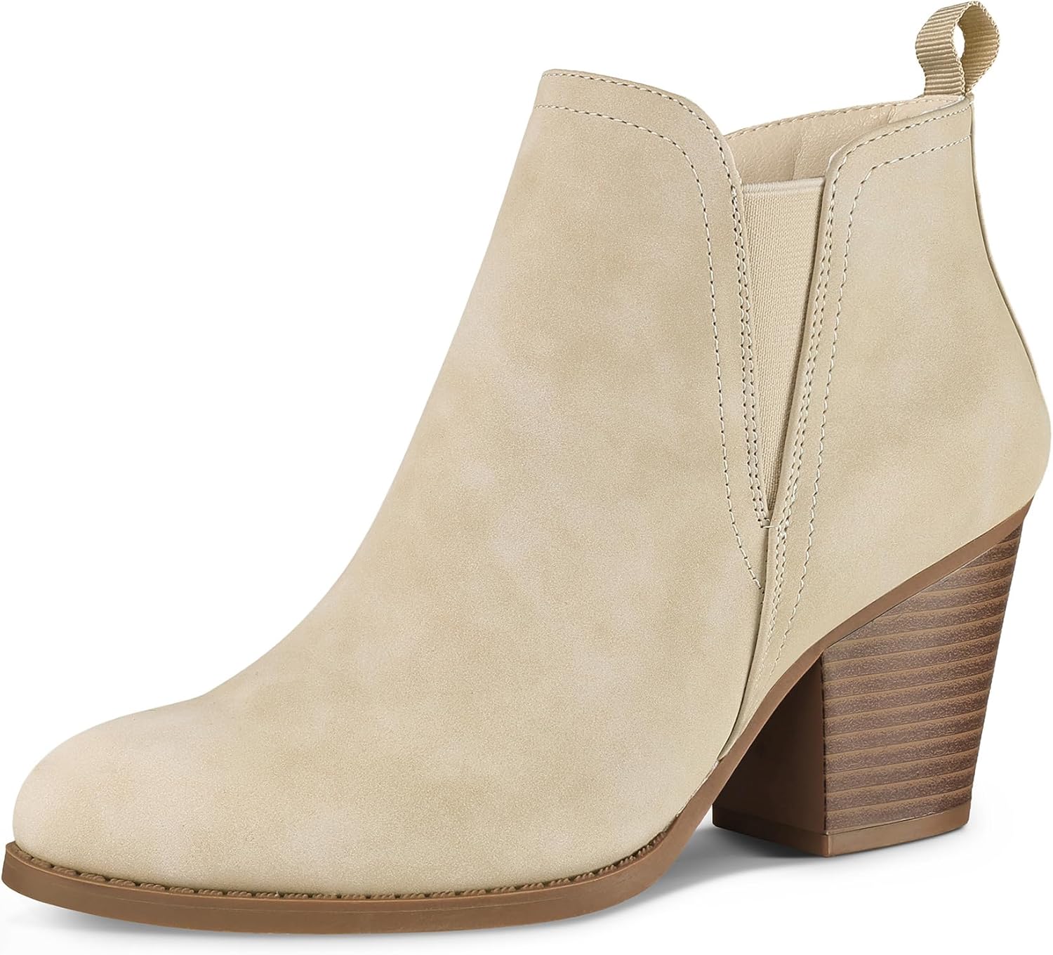 mysoft Women's Ankle Boots with V Cut Side Elastic Panels