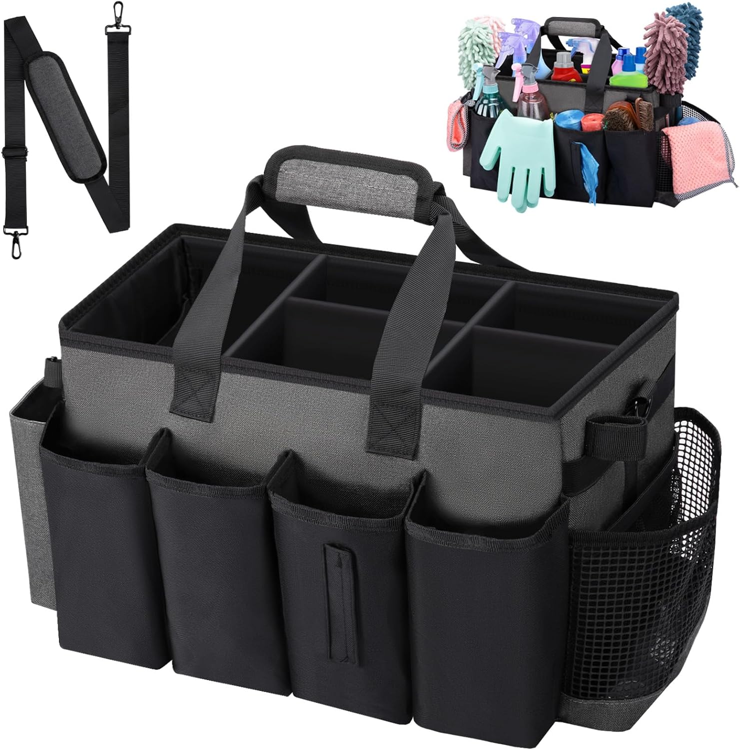 Wearable Large Cleaning Caddy Bag for Housekeeper Supplies