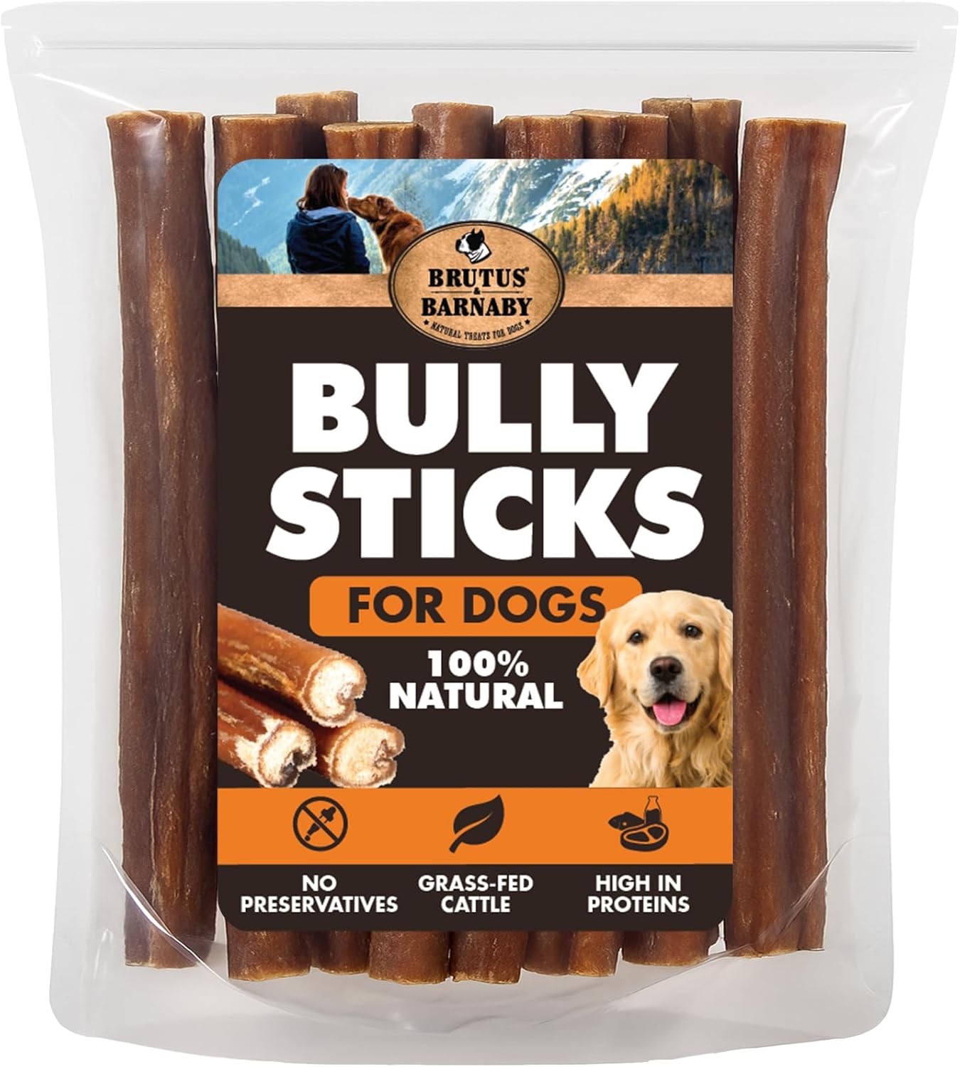 Bully Sticks for Dogs - Low Odor, Grass-Fed Chews for Chewers