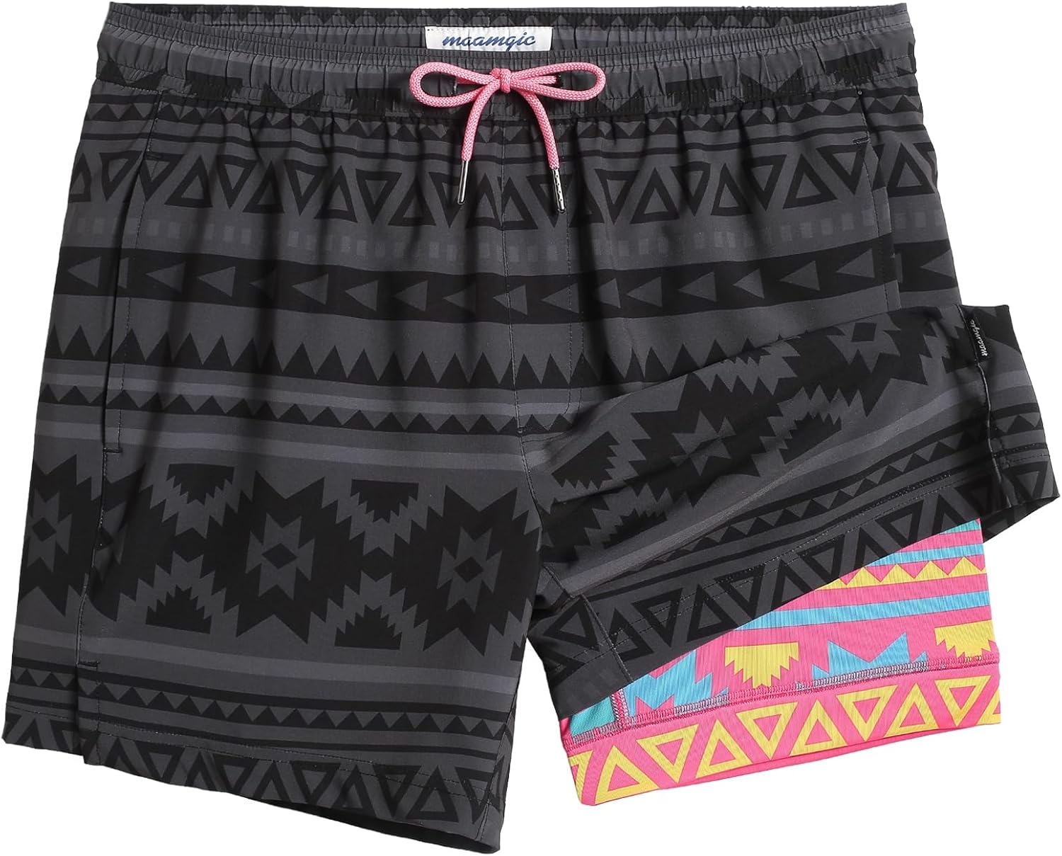maamgic Mens 5 Inch Stretch Swimming Shorts for Beach Wear