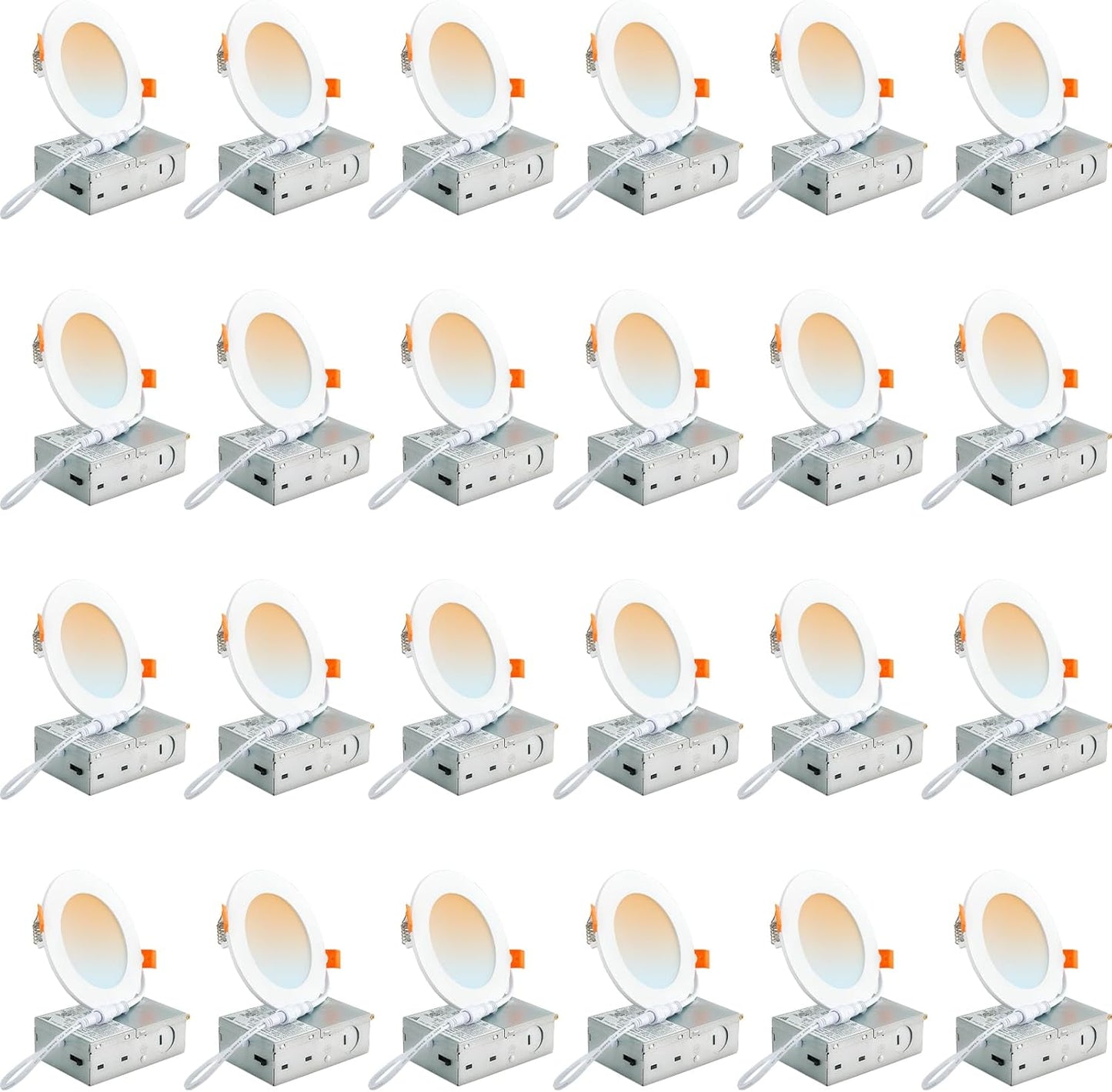 DLLT LED Recessed Ceiling Light: 24 Pack 4 Inch Dimmable