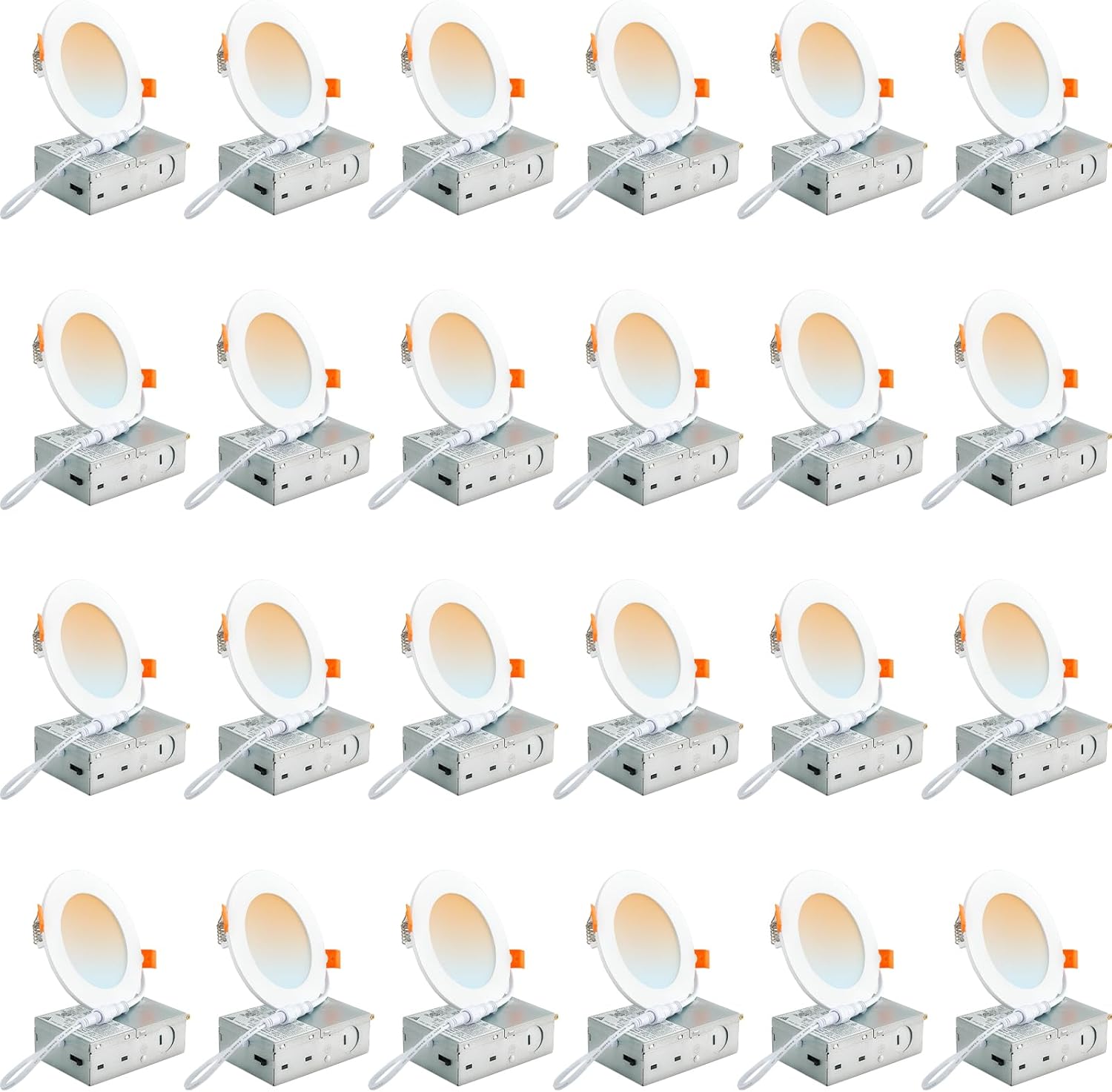 DLLT LED Recessed Ceiling Light: 24 Pack 4 Inch Dimmable