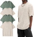 Men's Oversized Heavyweight Cotton T-Shirt - Vintage Washed Baggy Fit