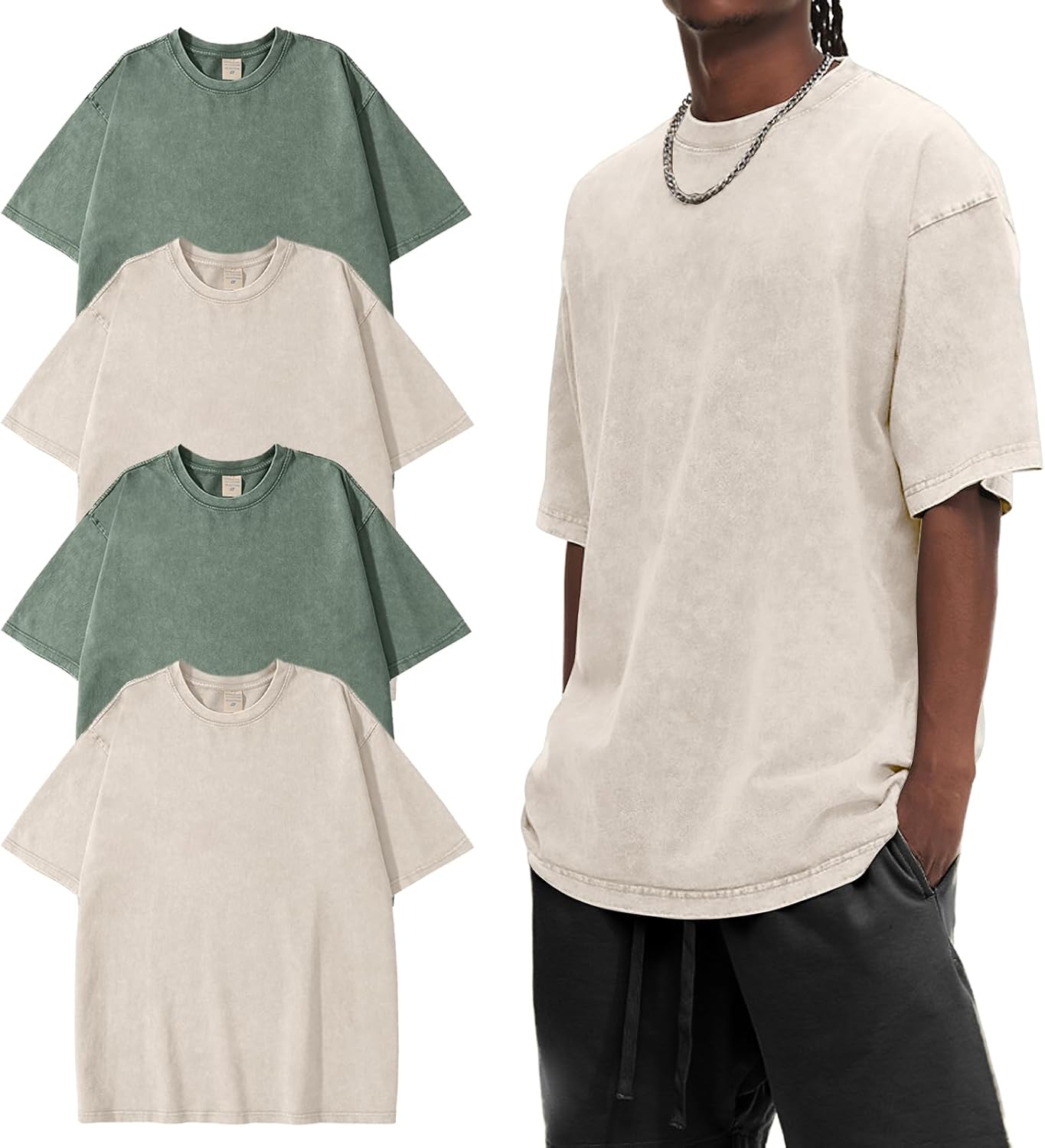 Eiscntd Men's Oversized T-Shirts for Vintage Streetwear Style