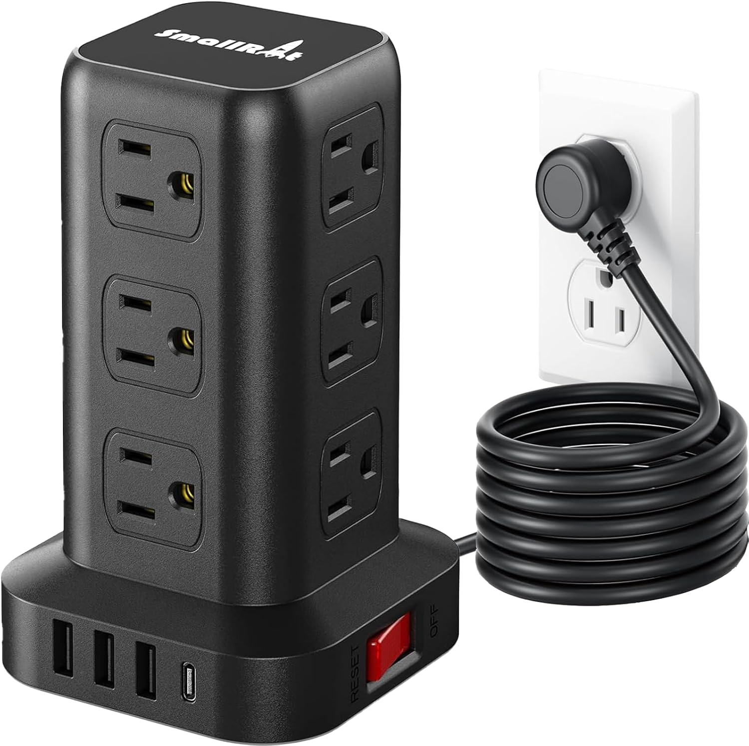 PD 20W USB C Surge Protector Mini Power Strip Tower for Travel
