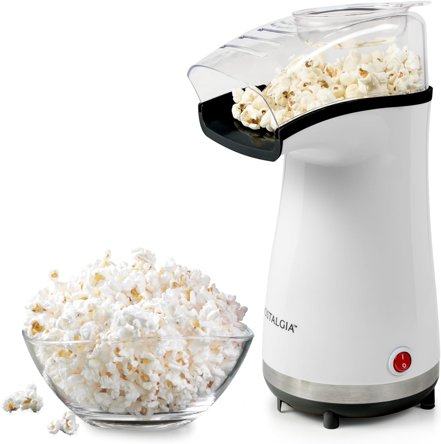 Nostalgia Hot Air Popcorn Maker | Oil-Free Healthy Snacking