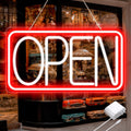 16.5 in x 9 in LED Neon Open Sign - Ultra Bright Plug In Window Sign